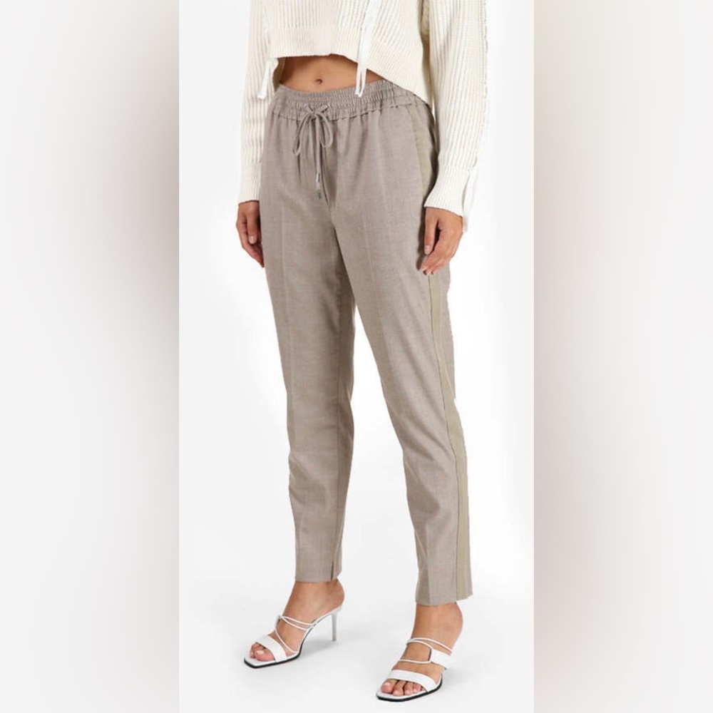 3.1 Philip Lim Side Stripe Track Pants Tapered Lightweight Wool Blend Women's 8